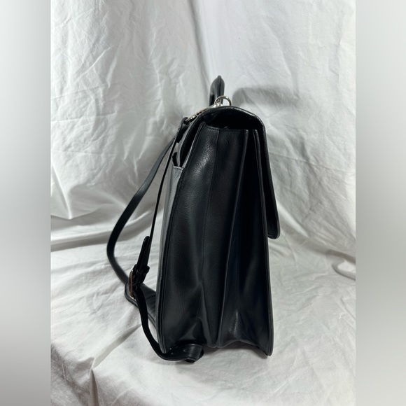 Vintage BOSCA double gusset black leather briefcase with shoulder strap - Picture 6 of 14